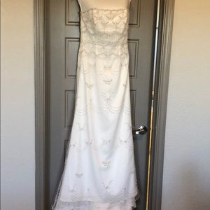 Beaded wedding gown, European size 10